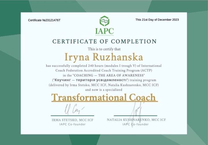 Transformational Coach diploma
